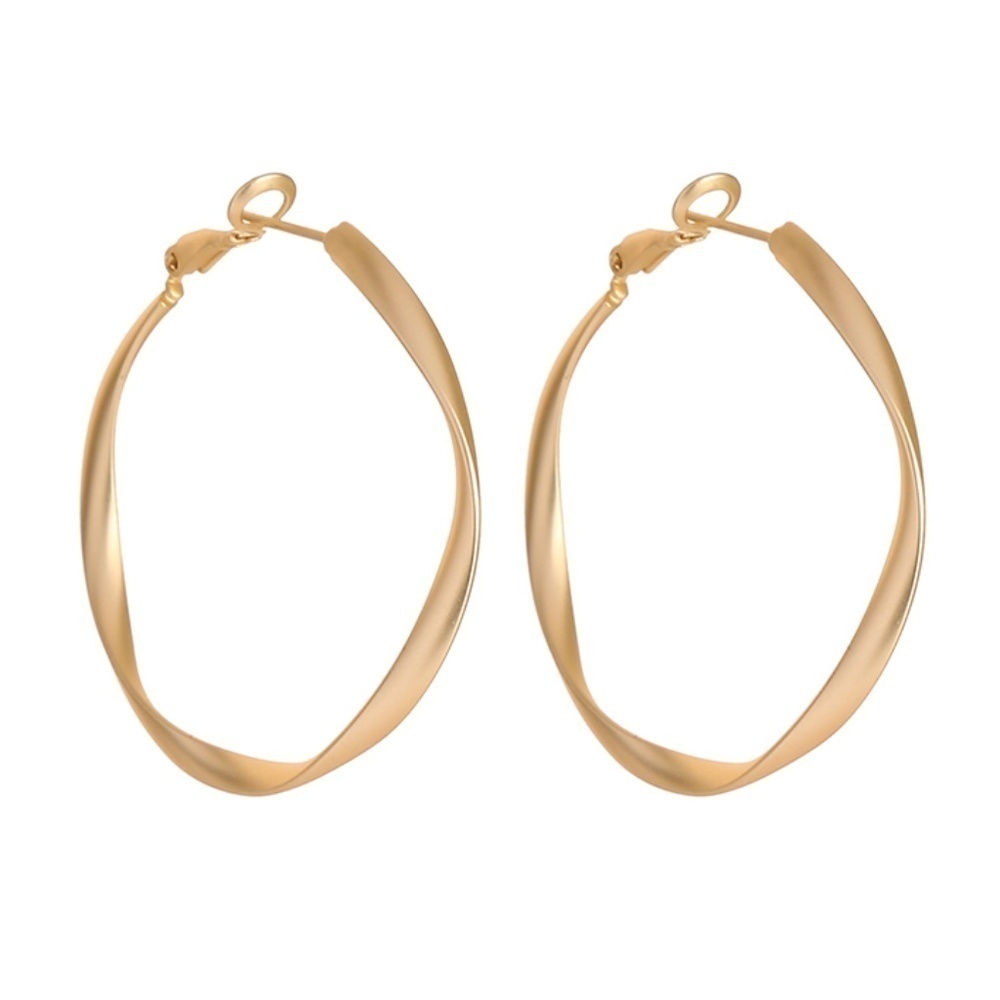 Gold Tone Twisted Hoop Earrings